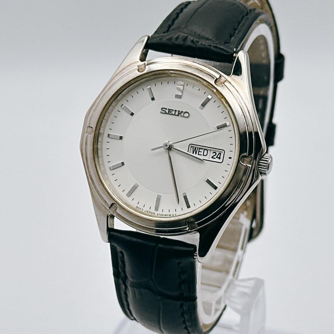 [Working/Battery/Strap Replacement] SEIKO Men’s Watch Day-Date Silver