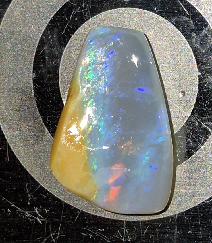 Australian Opal Rub 7.40 Carat Amazing Colors Red Green Orange Yellow Blue