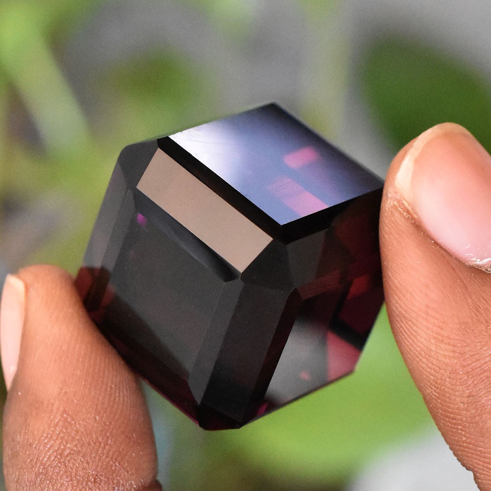 A++ Certified Padparadscha Huge Sapphire Cube Square Cut Loose Gemstone