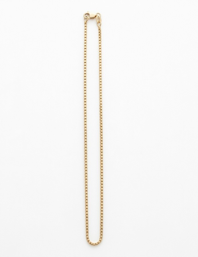 Solid 14K Yellow Gold 16″ Box Chain Necklace 585 Stamped Fine Jewelry ​1mm width