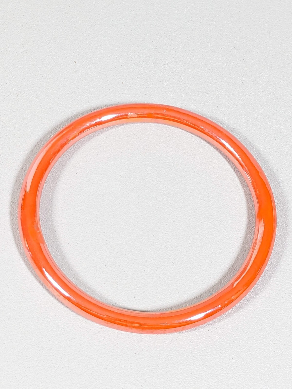 Orange Iridescent 6mm Bangle Bracelet 7.5 inches