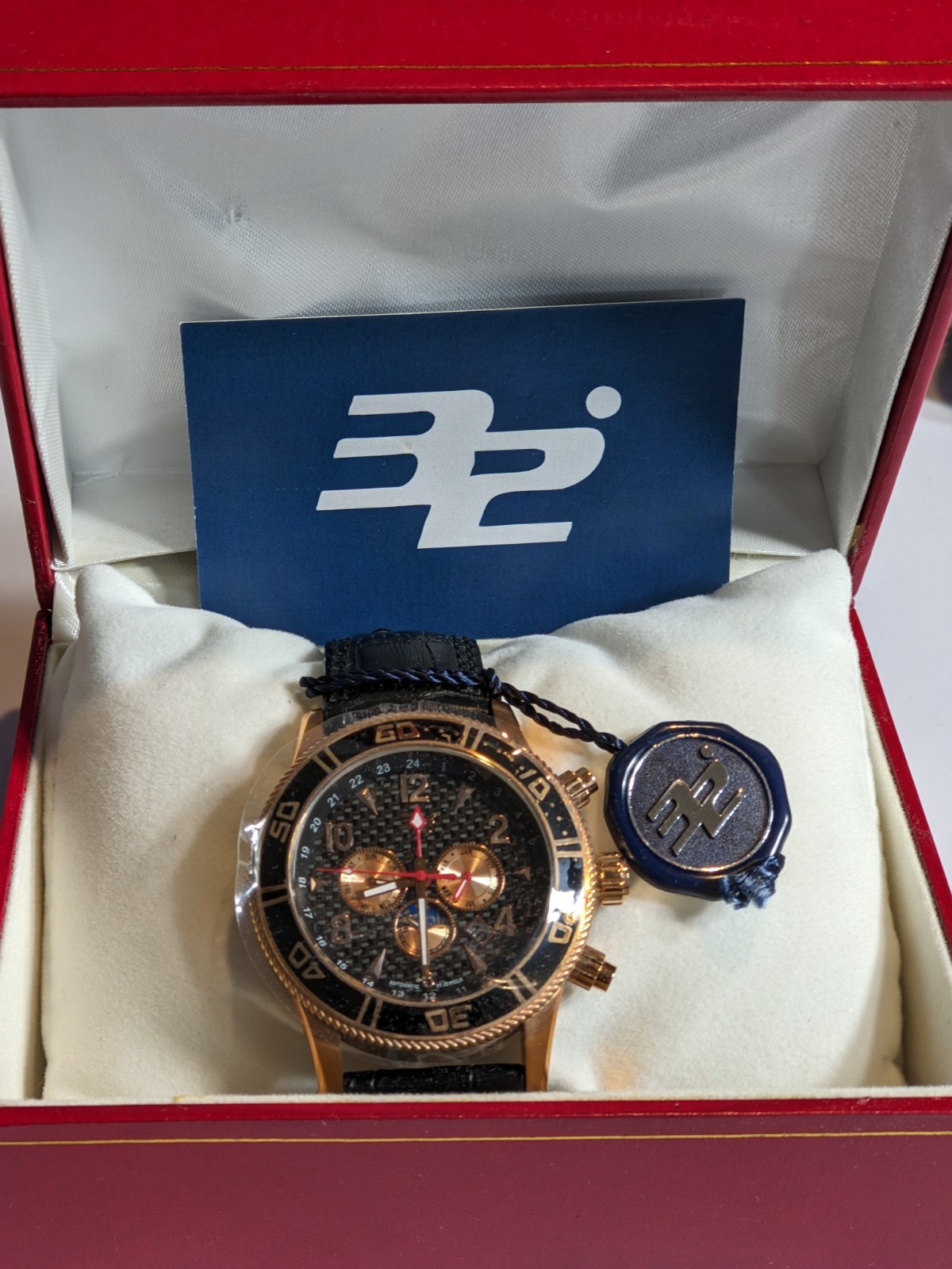 32 Degrees Chronograph TIMEPIECE ! SELF WIND AUTOMATIC NEW IN BOX ROSE GOLD
