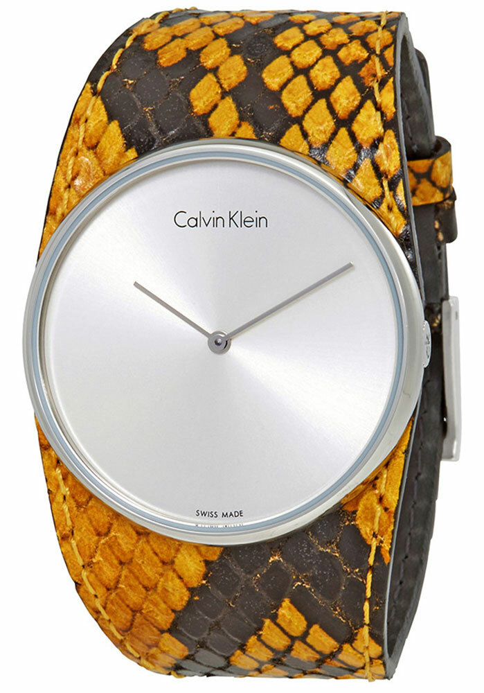 Calvin Klein Spellbound Yellow and Black Leather Quartz Womens Watch K2E23626
