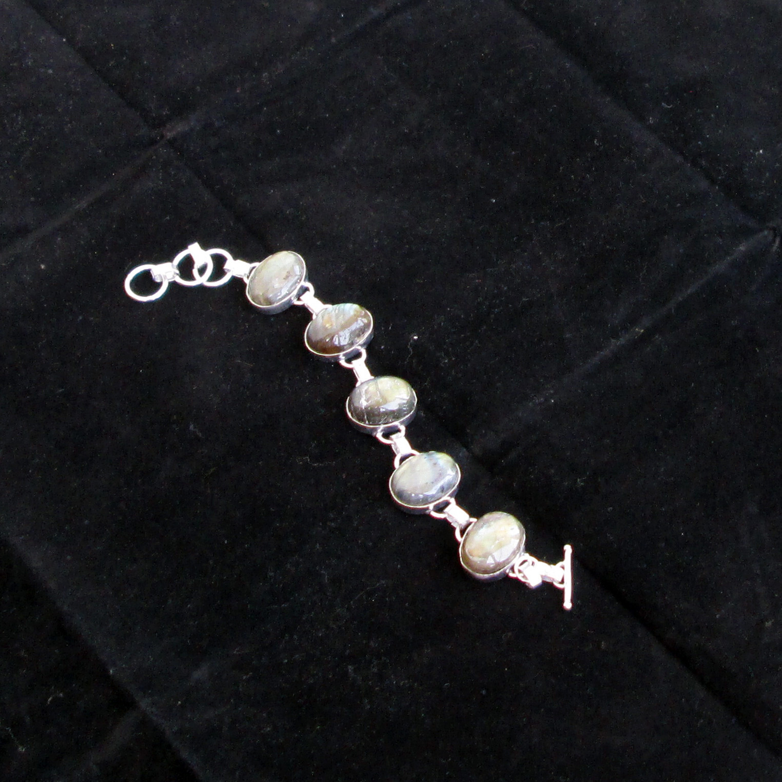 Labradorite gemstone jewellery handmade silver plated bracelet Jaipur jewelry