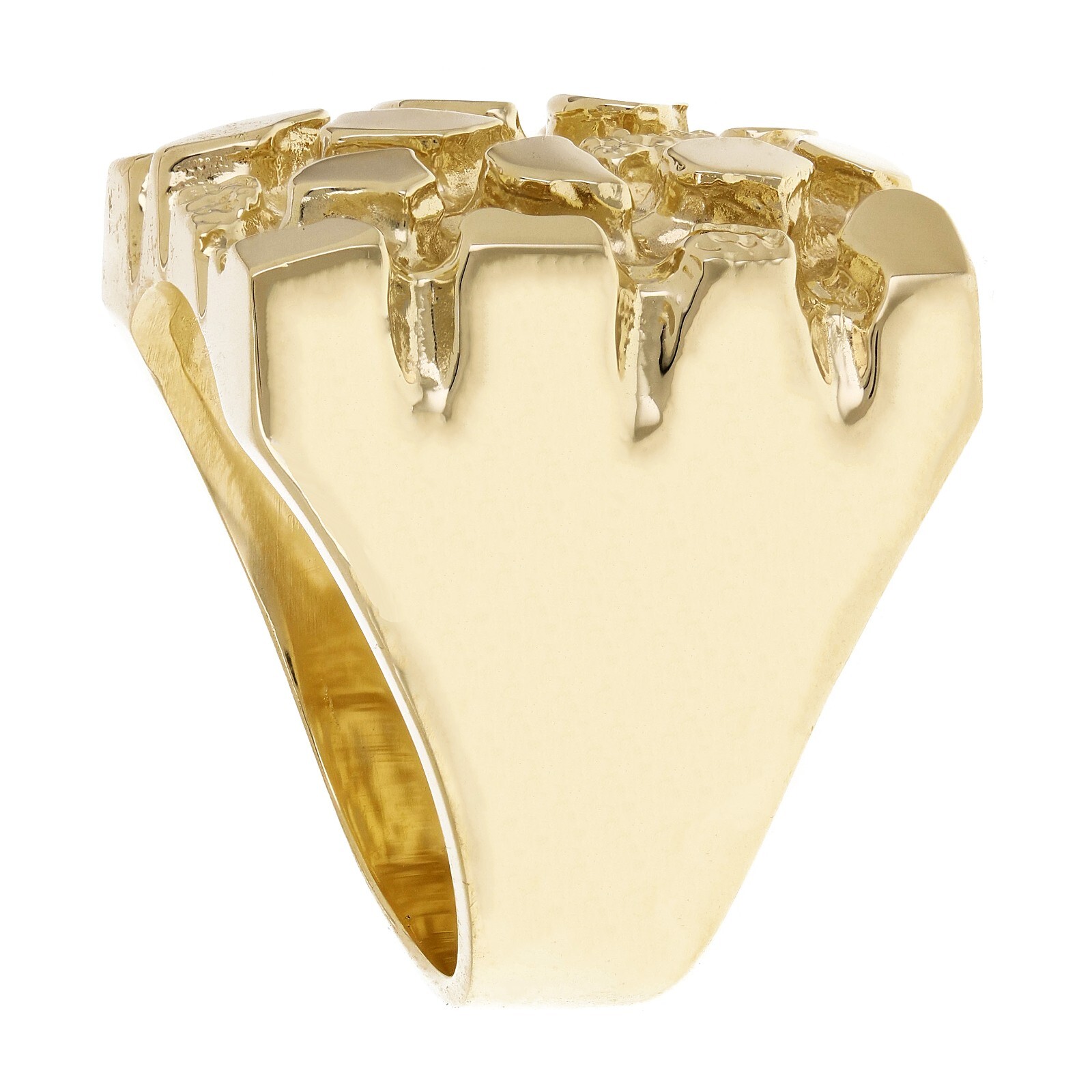 10k Yellow Gold Solid Square Nugget Ring Size 11.5 – 21mmx22mm 26.7 grams
