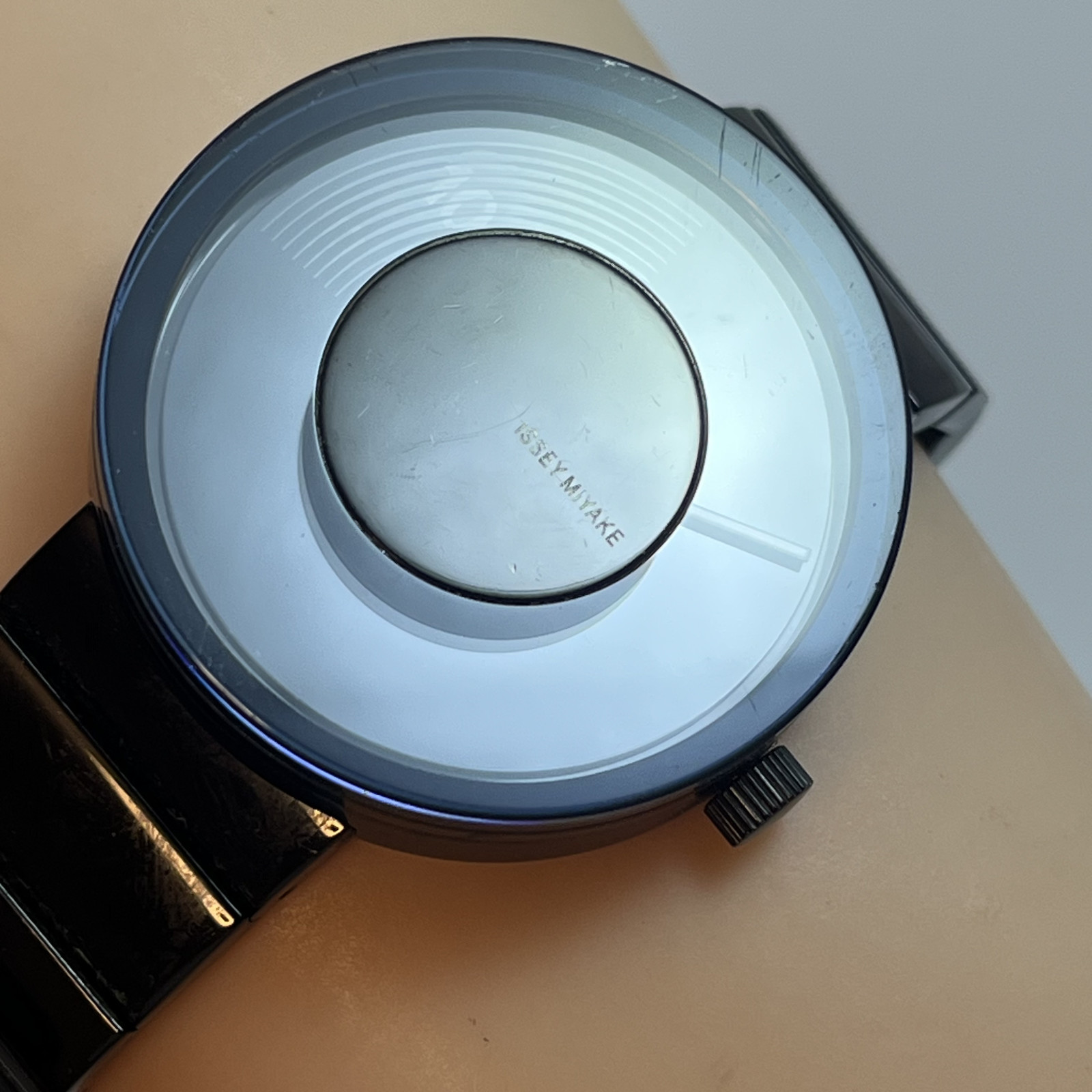 SEIKO ISSEY MIYAKE VUE SILAV002 by YVES BEHAR Black Quartz Watch Japan Rare#B753
