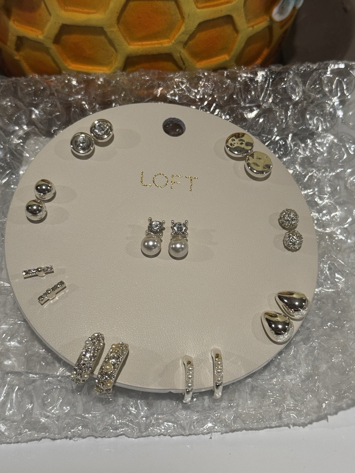 Ann Taylor Loft Silver Studded Earring Set