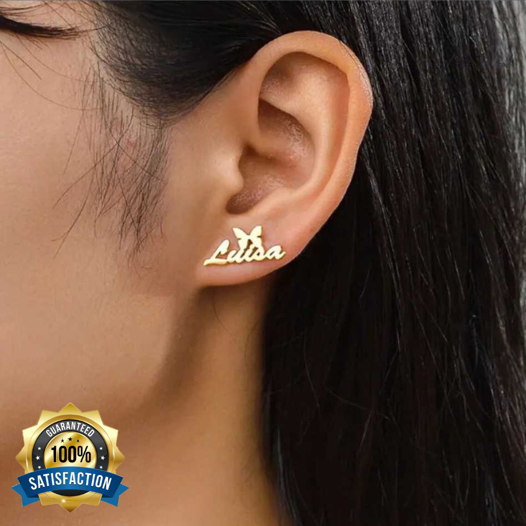 2pcs Name Symbol Earrings With Box Custom Star Moon Heart Women Gift Jewelry