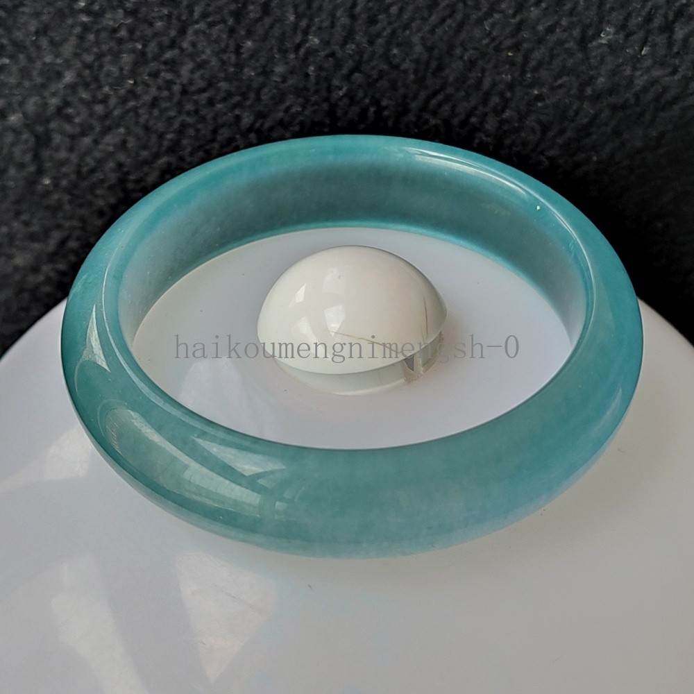 Certified Ice Bluewater 53-54mm Natural Burma Jade jadeite Bangle Bracelet