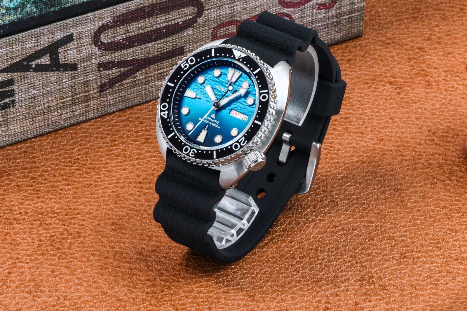 Heimdallr Sharkey 6105 Willard NH36 Day Date Automatic Watch Turtle Diver 45mm