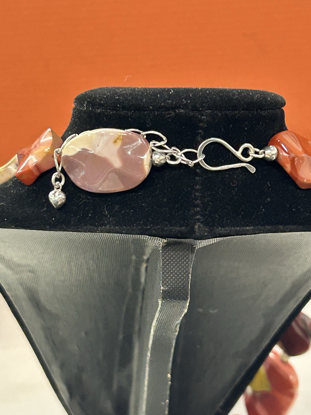 Jay King Mookaite Jasper multicolor beaded statement necklace 925 silver