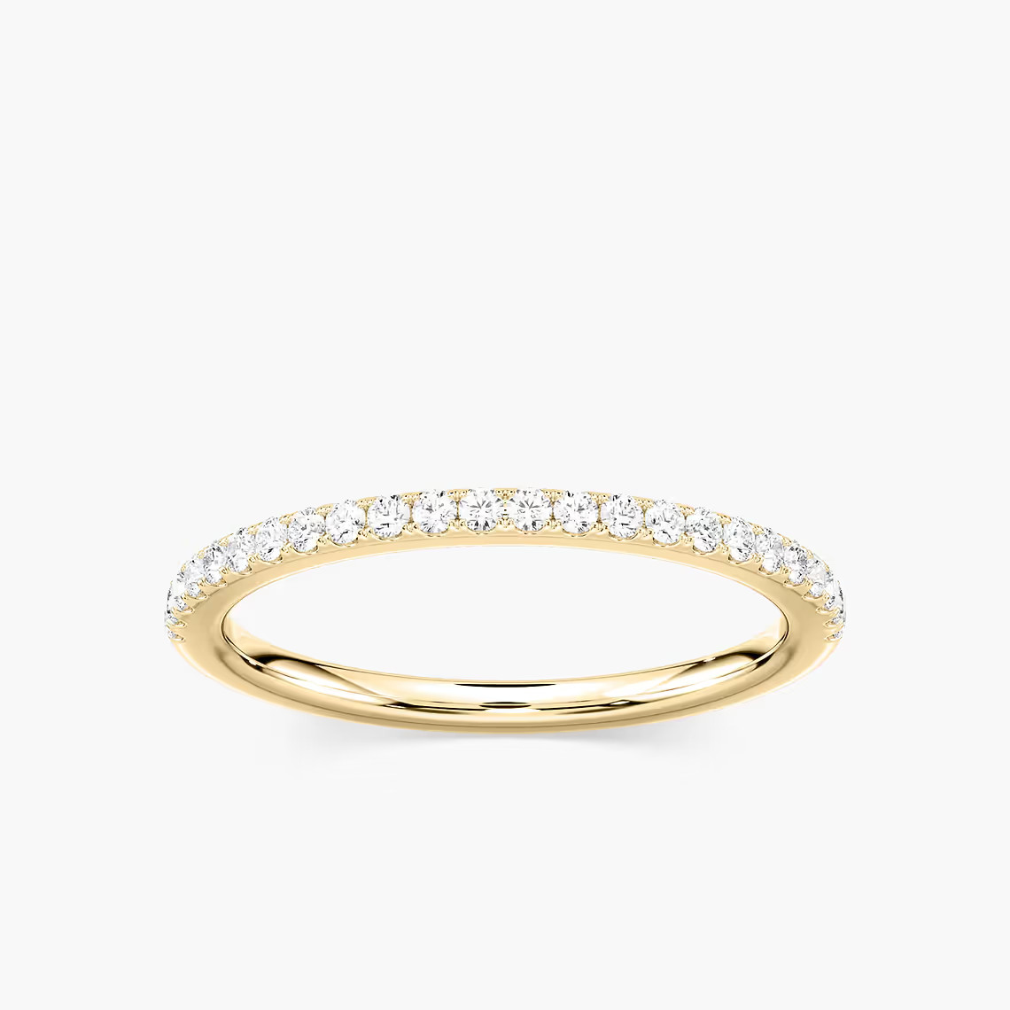 0.20 Ct Natural Round Cut Diamond Eternity Wedding Band Ring 14k Yellow Gold