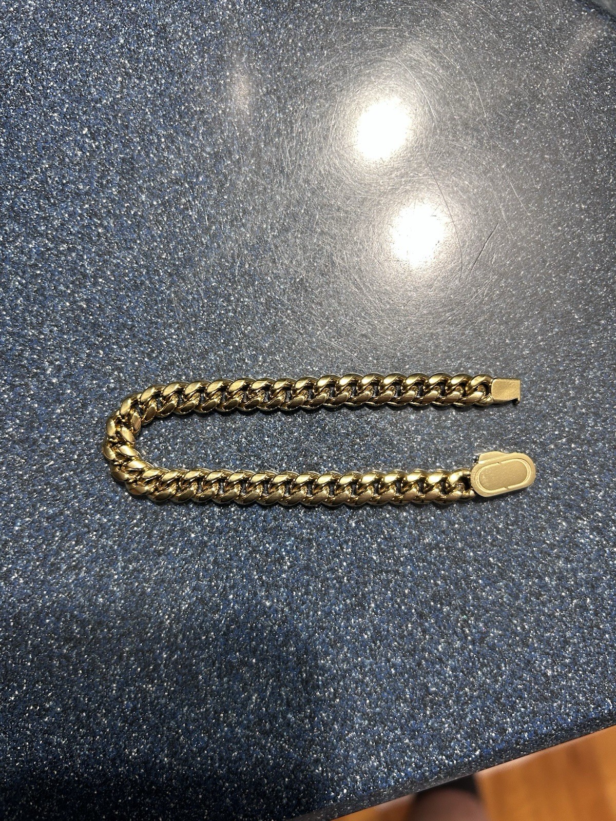 Craftd 8mm Cuban Bracelet Gold with Free Gift Box Included
