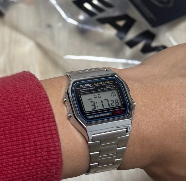 Casio A158WA-1 Classic Vintage Digital Silver Stainless Steel Watch New