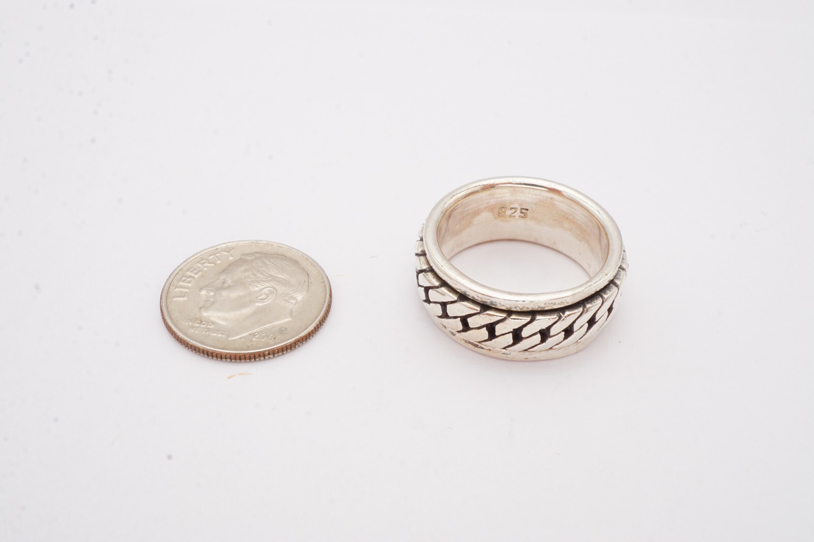 Sterling Silver 925 Spinner Ring Size 6.75 A5