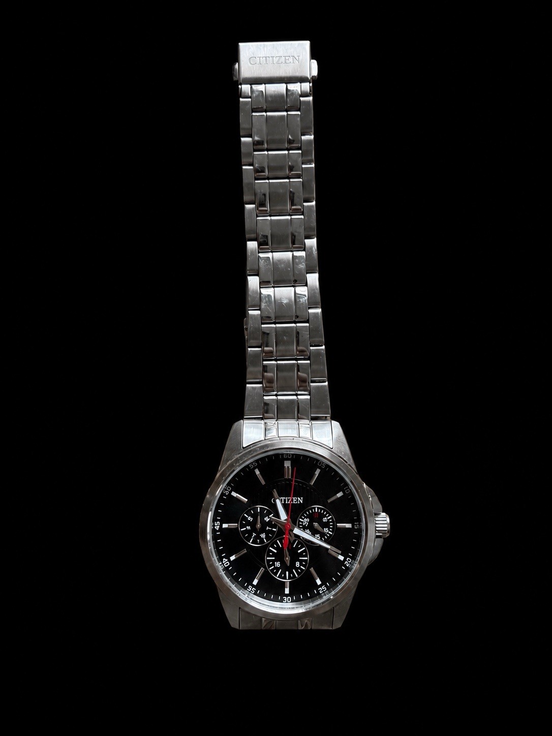 Citizen AG8340-58E Quartz Black Dial Stainless Steel Date/ Day 42 mm Men’s Watch