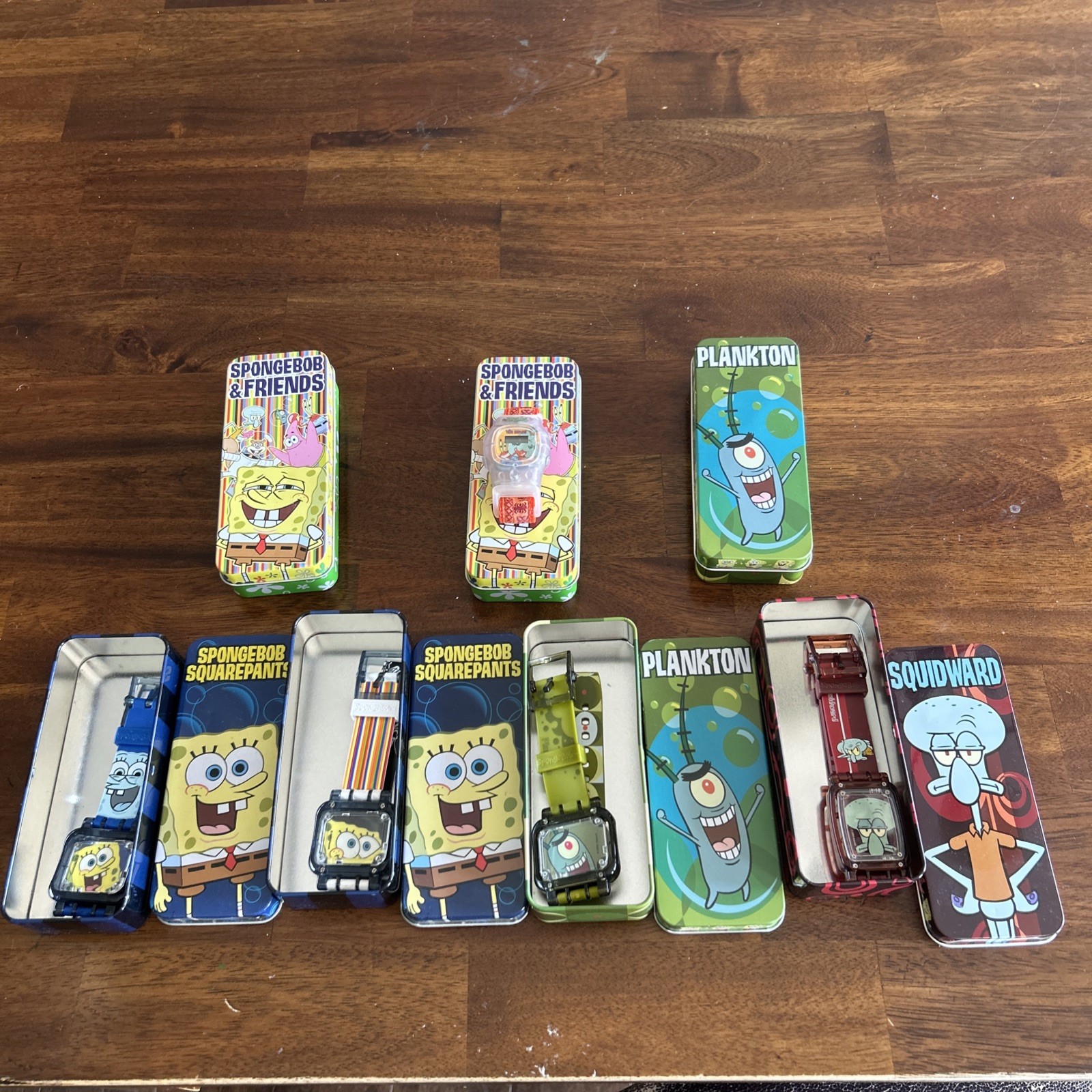 Nickelodeon SpongeBob Kids Digital Wristwatch Lot w/ Tins Boxes