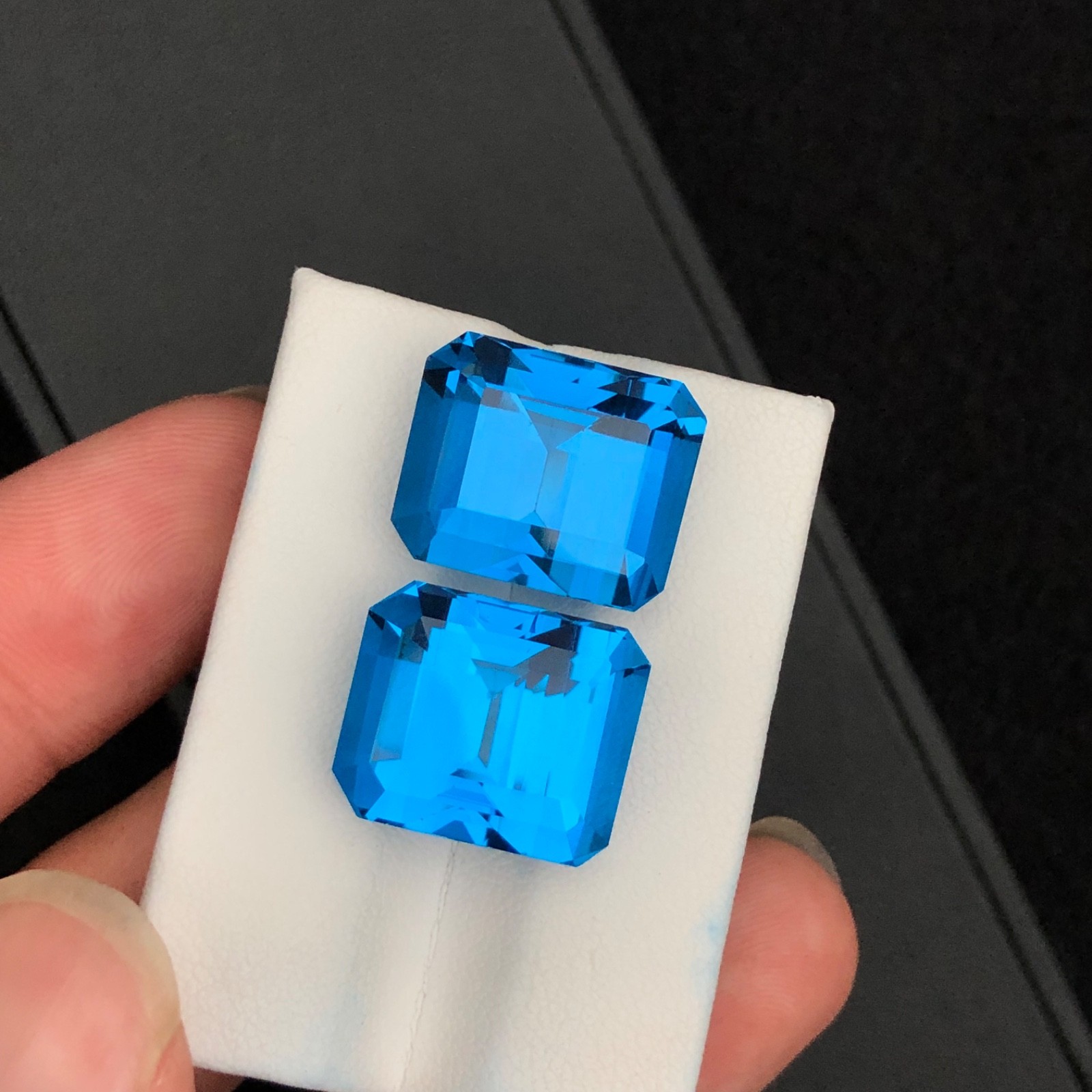 CT 43 Natural swiss blue londan topaz faceted cut Emrald octagan shape