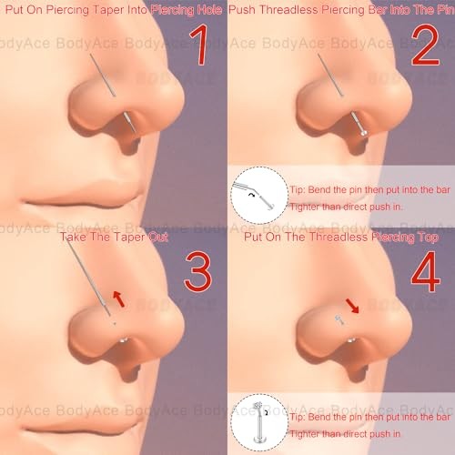 14G 16G 18G 20G Piercing Taper, Stainless Steel Threadless 16G(1.2mm) Mix