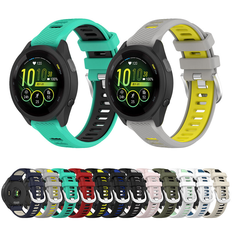 18/22MM Sport Silicone Strap Watch Band For Garmin Forerunner 265/265S Venu 2/2S