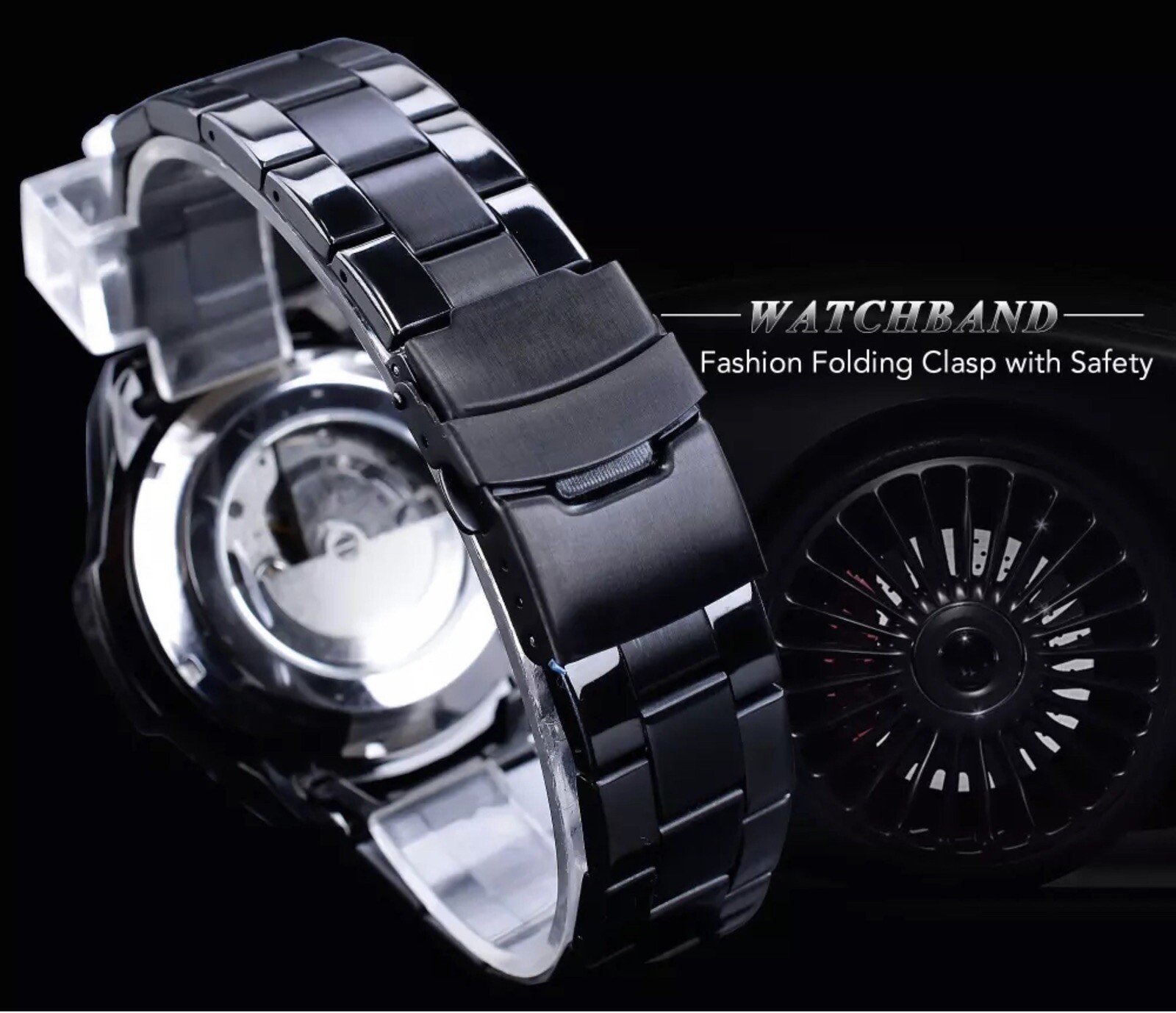 Big Self Winding Sport Watch. Day Month Date Waterproof Mens Watch Great Gift