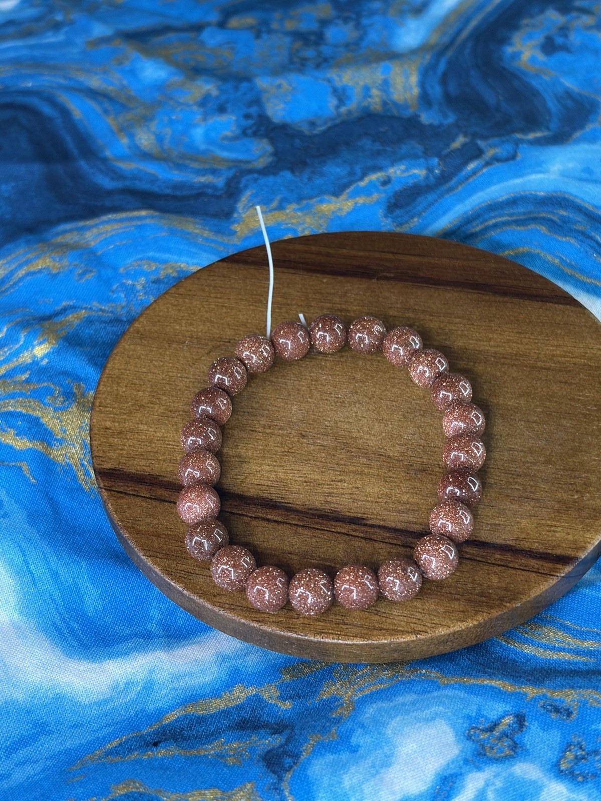 Gold Sandstone Crystal Bead Bracelet