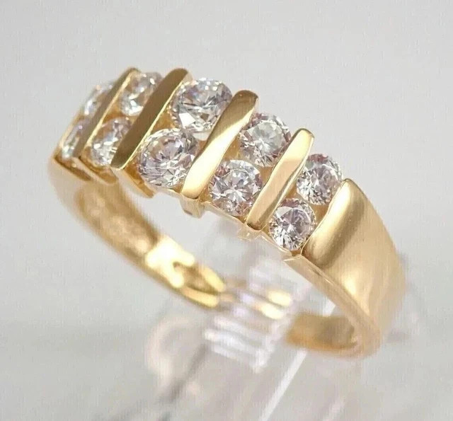 2.00CT Round Cut Lab Created Diamond Men Wedding Ring 14K Yellow Gold Plated