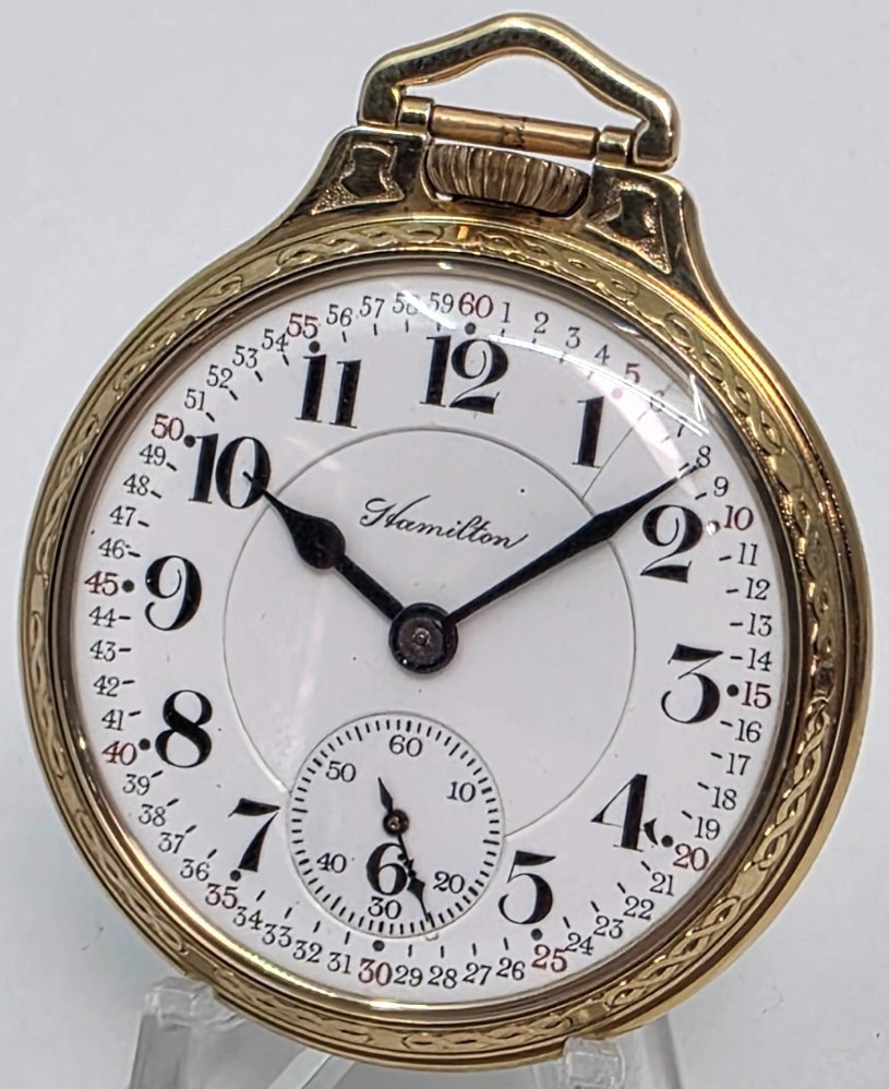 1912 Hamilton 992 Model 1 16s 21j Gold Filled Railroad Pocket Watch
