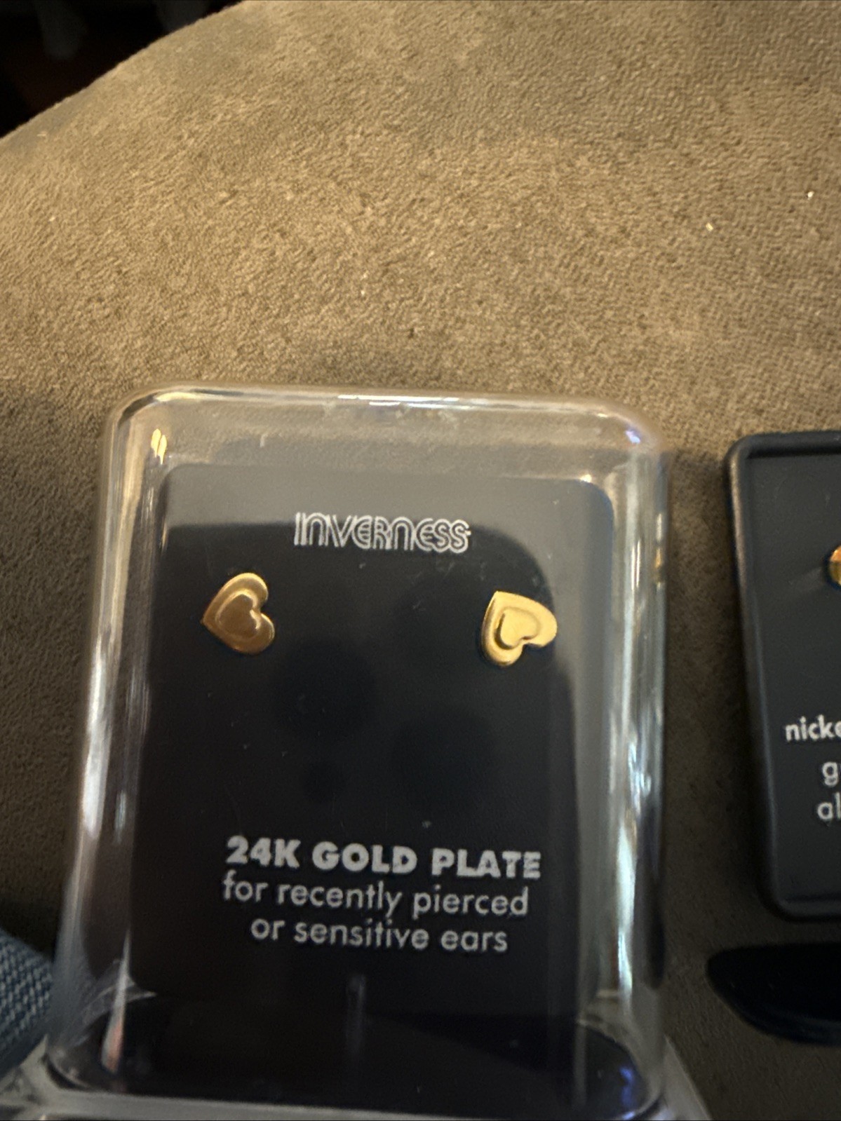 Two Pair Inverness Pierced 24kt Gold Plated Heart Earrings New Free Shipping