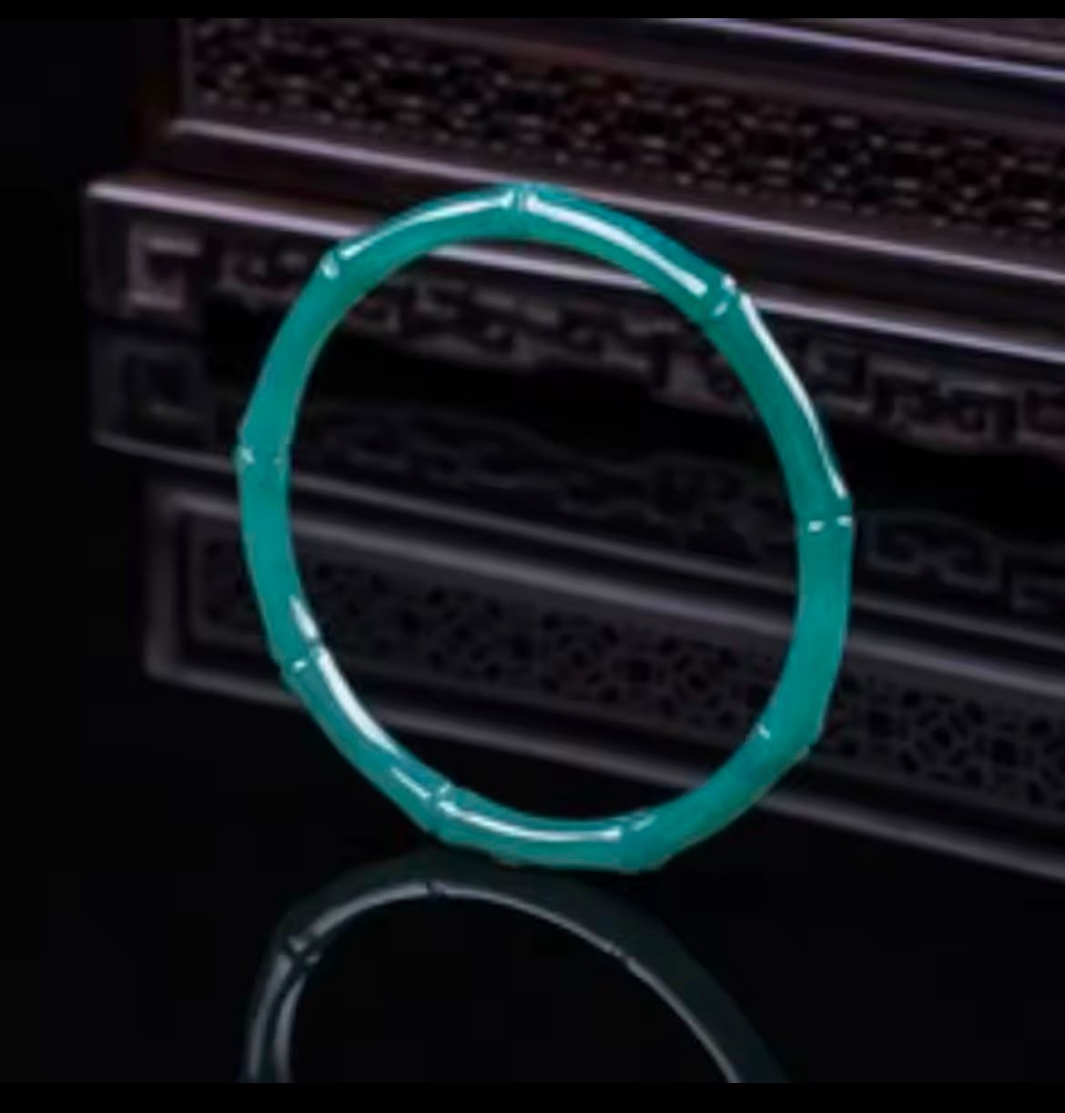 Natural Ice Blue Jadeite Bamboo Bangle Bracelet 3D Carved Fine Jewelry Gift