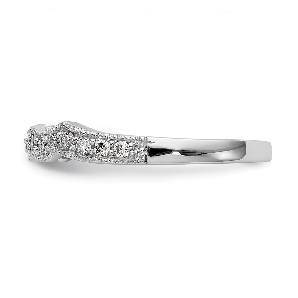 14K White Gold 1/4 Ct Lab Grown Diamond Wedding Band Ring Size 7 for Women