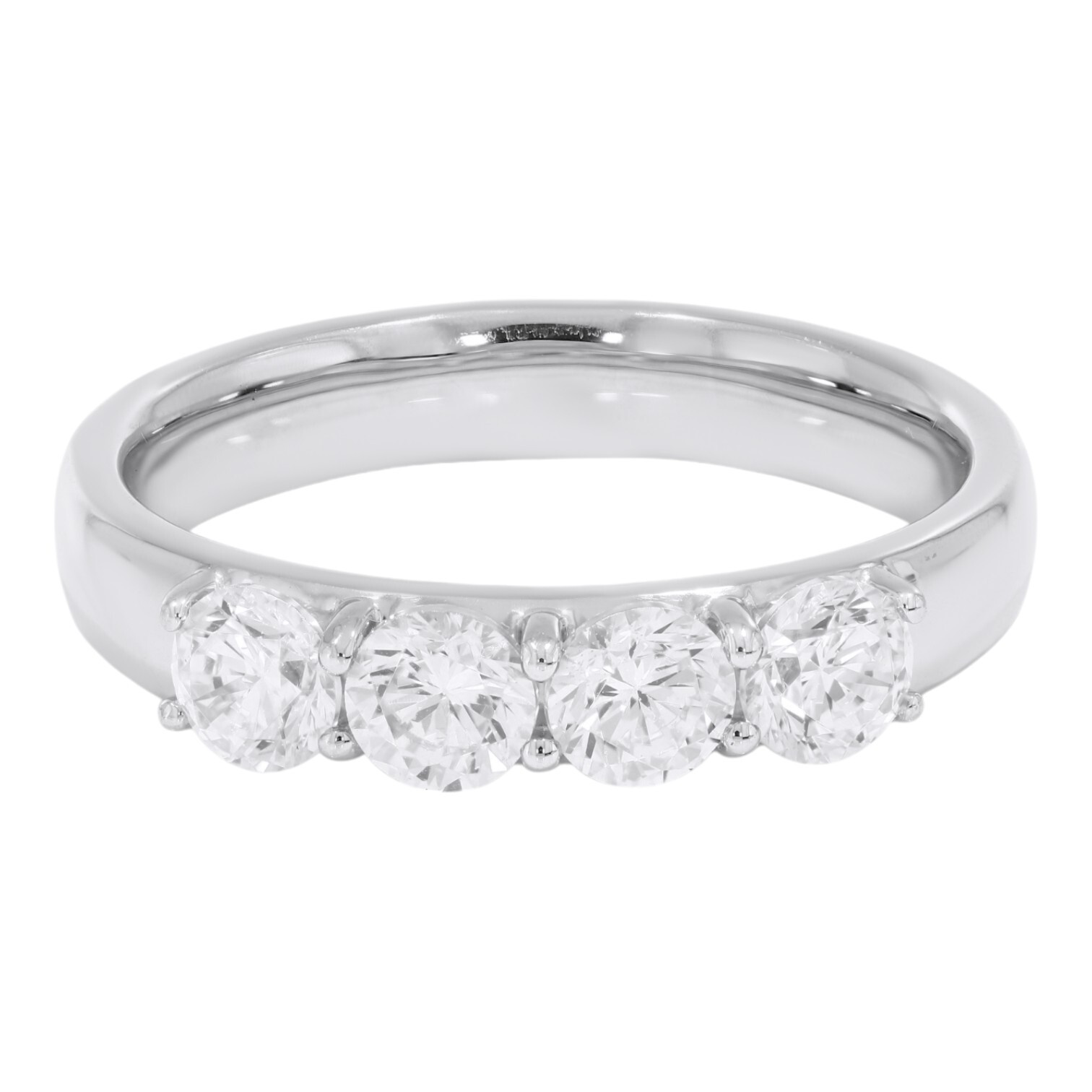 Lab Grown Diamond Engagement Ring 0.96 ct Certified Round Cut 14k White Gold