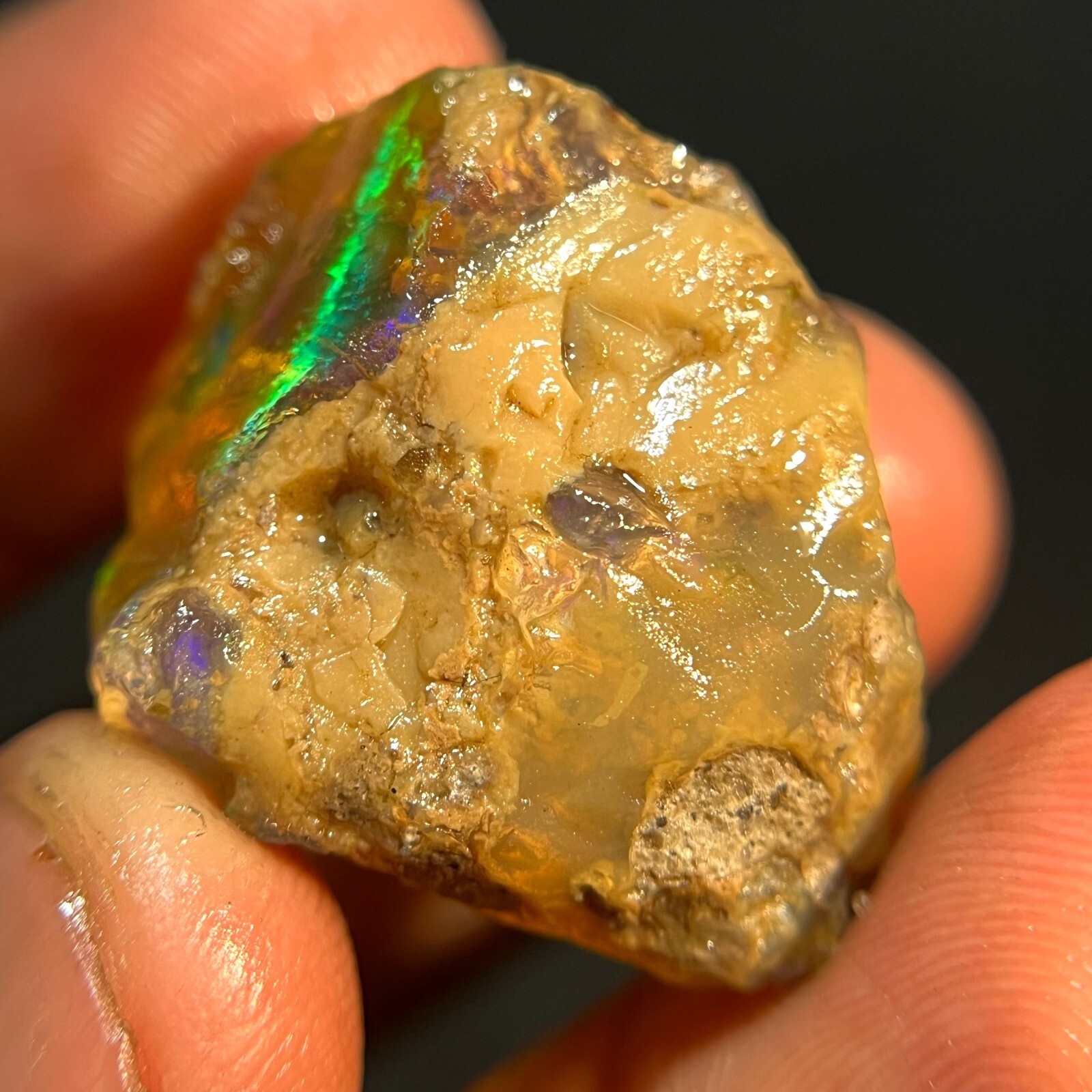 38 Carat Opal Rough Natural Ethiopian Opal Raw Welo Opal Multi Fire Gemstone