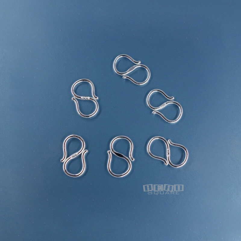 Solid Sterling Silver S Hook Clasp Connectors [Options: 9mm – 12mm]