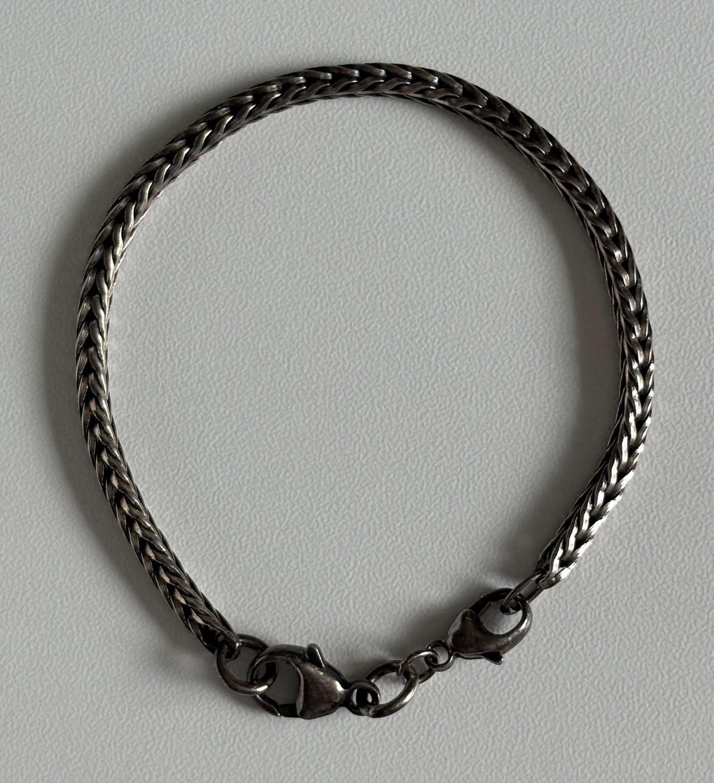 Vintage 925 Sterling Silver Foxtail Spiga Chain Link Bracelet 7” 3mm wide