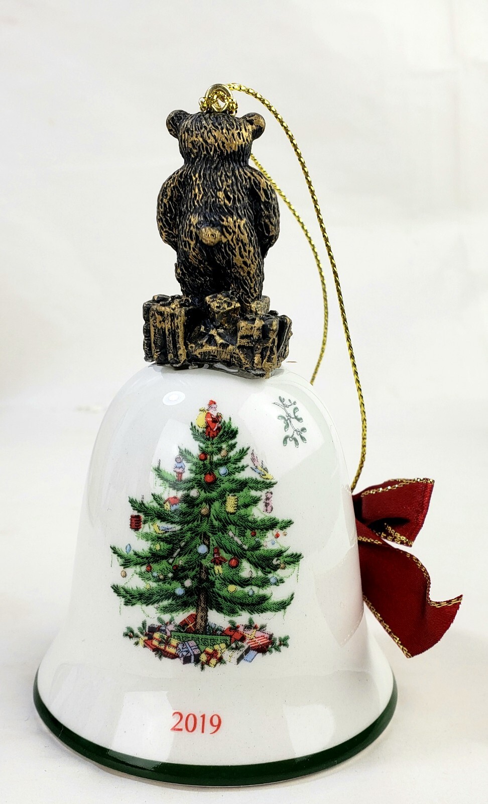 Spode Christmas Tree Teddy Bear Ceramic Bell 2019