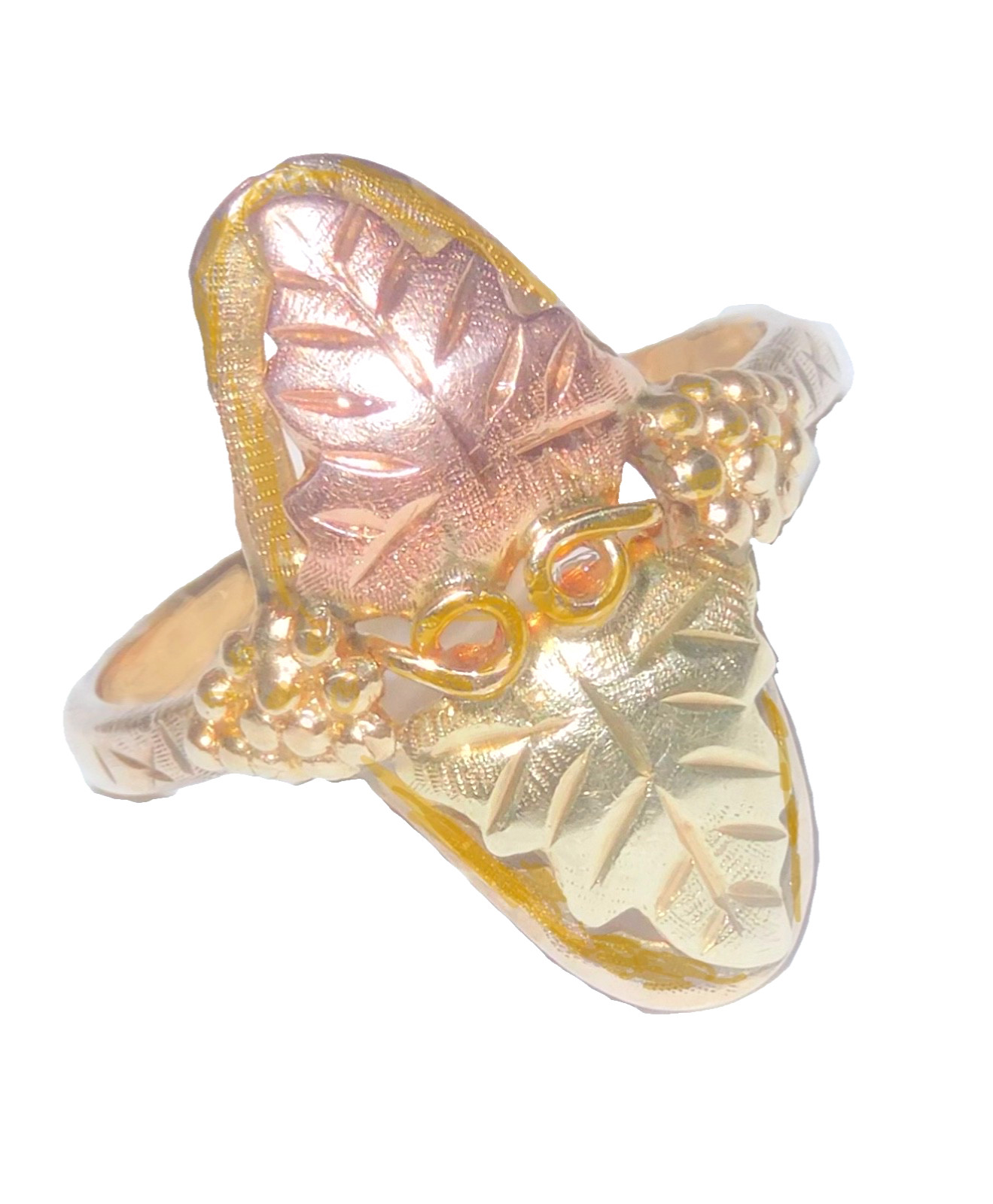 Black Hills Gold 10k Landstrom’s Long Two leaf Ring Size 8