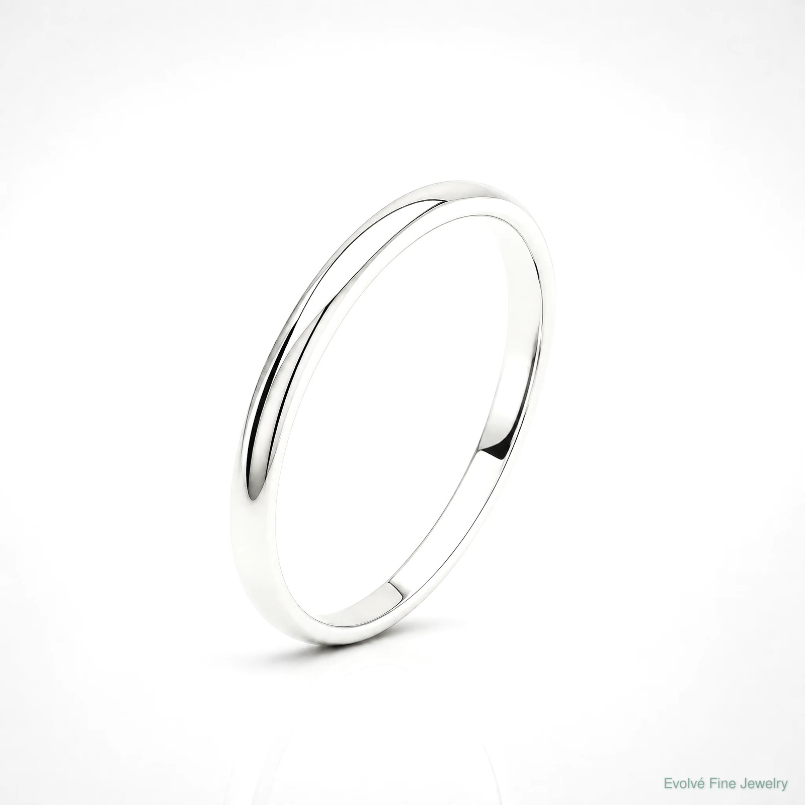 10K White Gold 10KW 2mm LTW Half Round Band Size 10