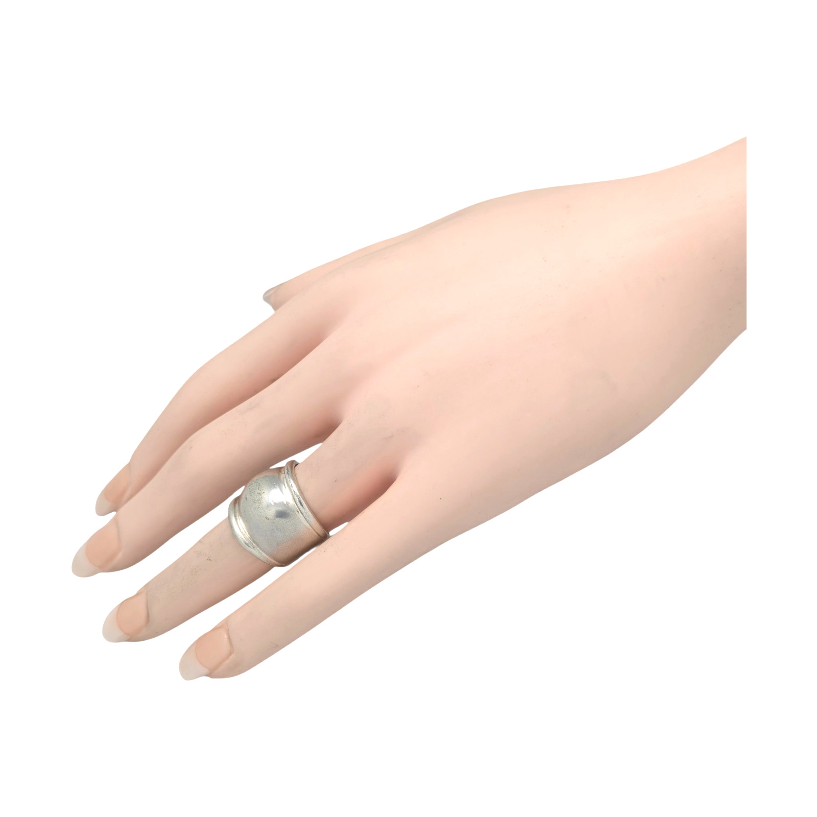 STERLING SILVER 15.5MM WIDE DOME BAND – NO MONO – SIZE 5.75 RING 8.4GR #1838