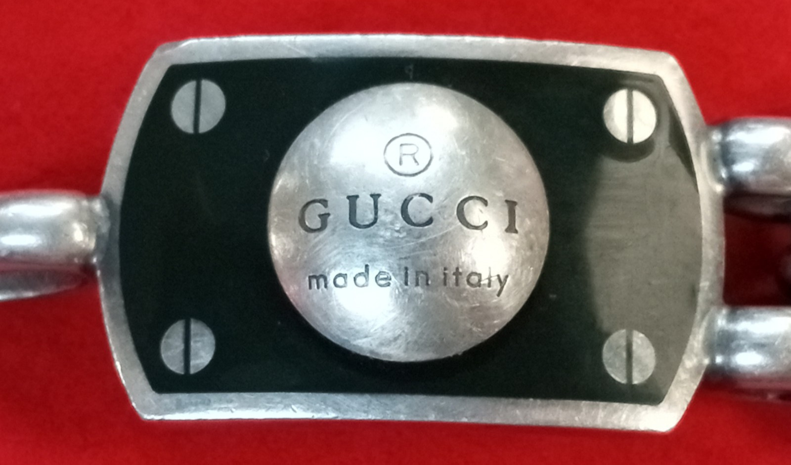Gucci 925 double Chain Schackle/Handcuff Bracelet w/ secure hook closure tested