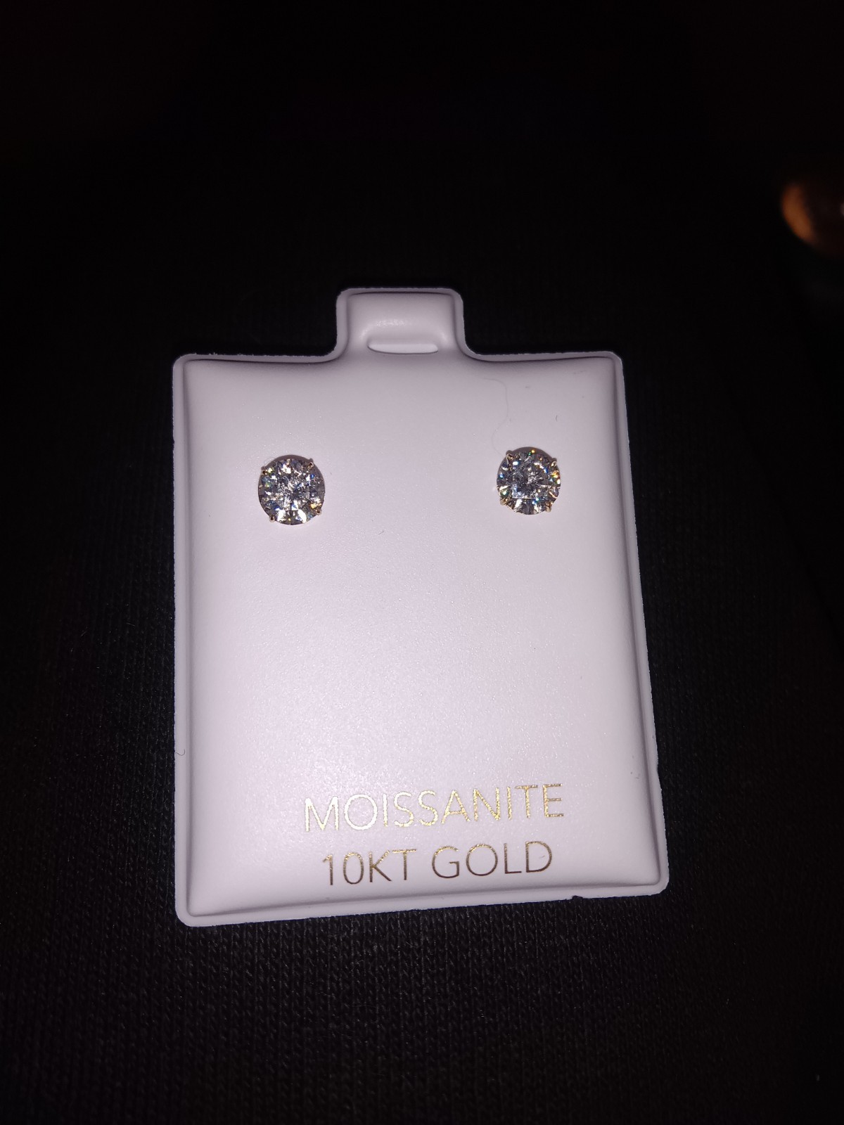 Moissanite Stud Earrings 10K Yellow Gold 5mm 1.00ctw Round VVS1 D GRA