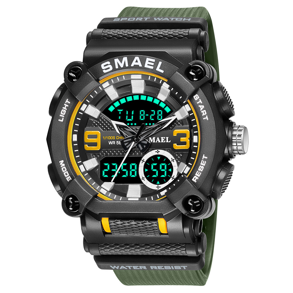 SMAEL Men’s Outdoor Sport Watch -LED Digital Quartz Fashion Stopwatch Wristwatch