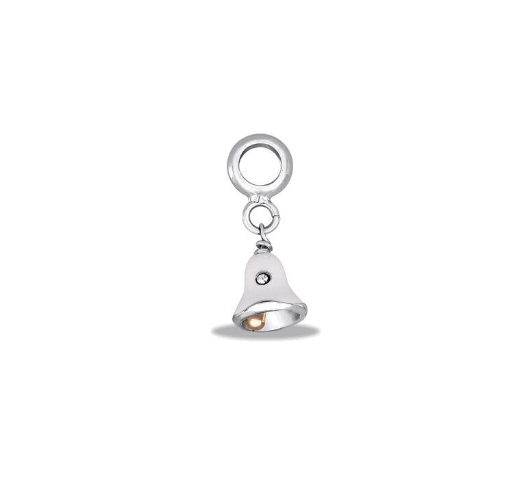 DaVinci Charm Bead CZ Dangle Bell Wedding Christmas Holiday