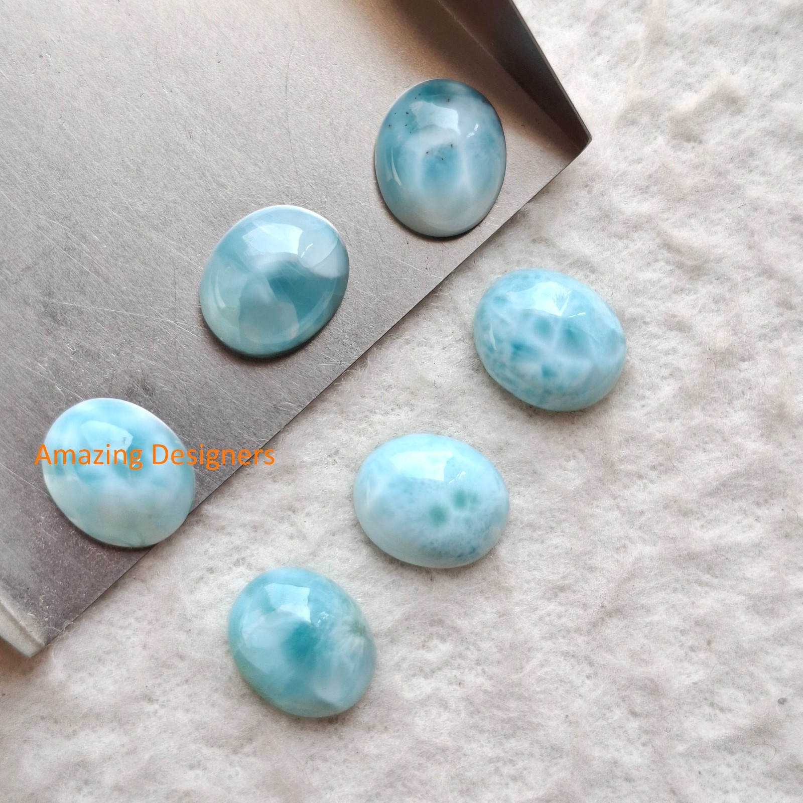 Natural Larimar Oval Cabochon 3x5mm to 12x16mm Loose Gemstone