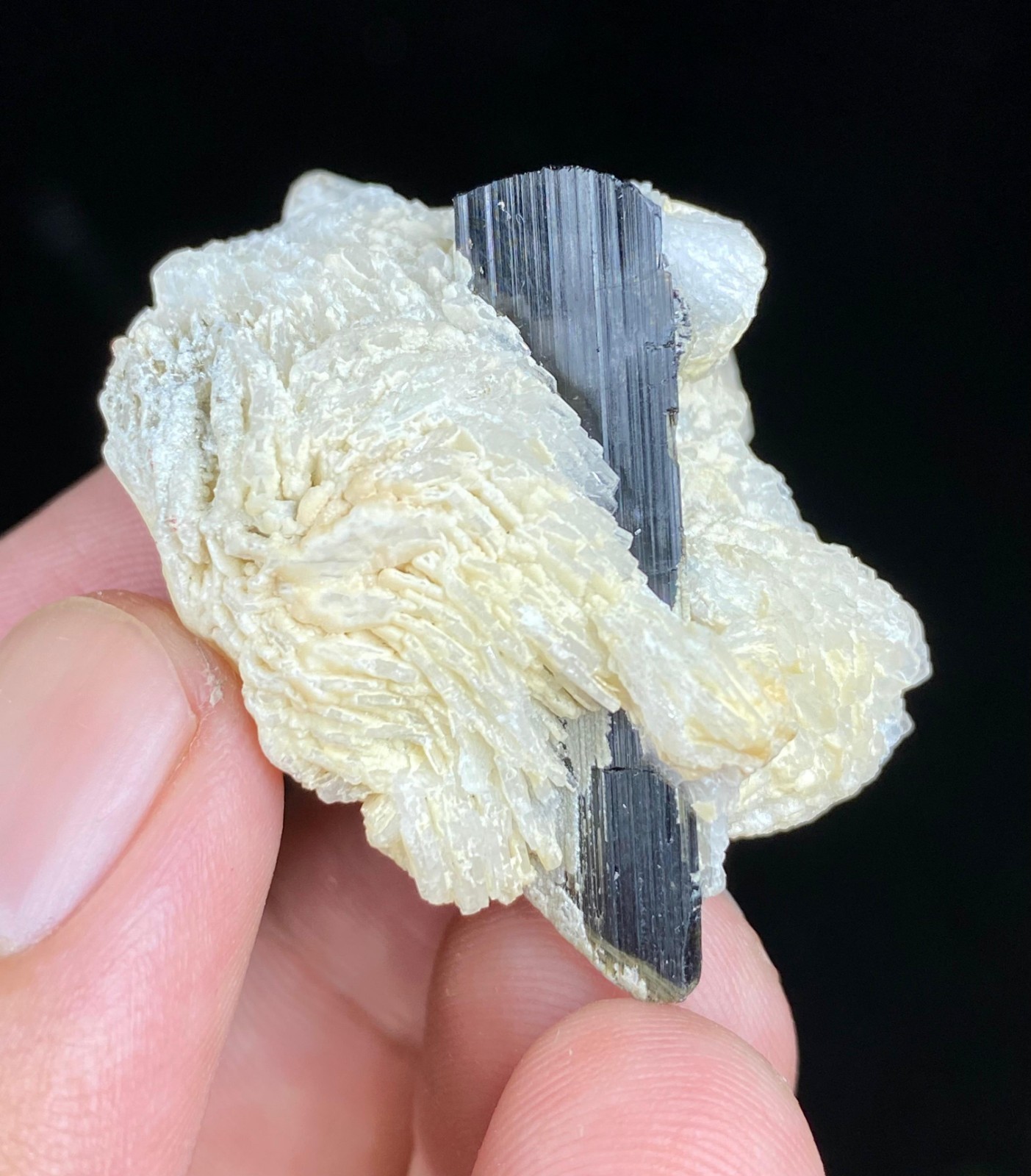 Natural Quardz With Black Tourmaline Crystal Specimen