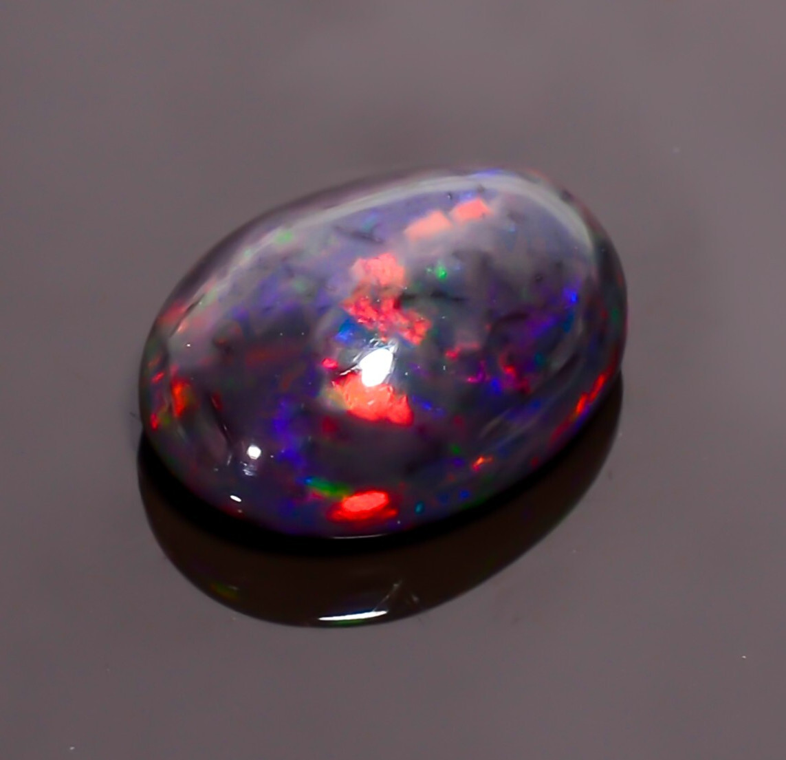 2.50 Cts Natural Black Ethiopian Opal Oval Cabochon Loose Gemstone 12X9X5 mm