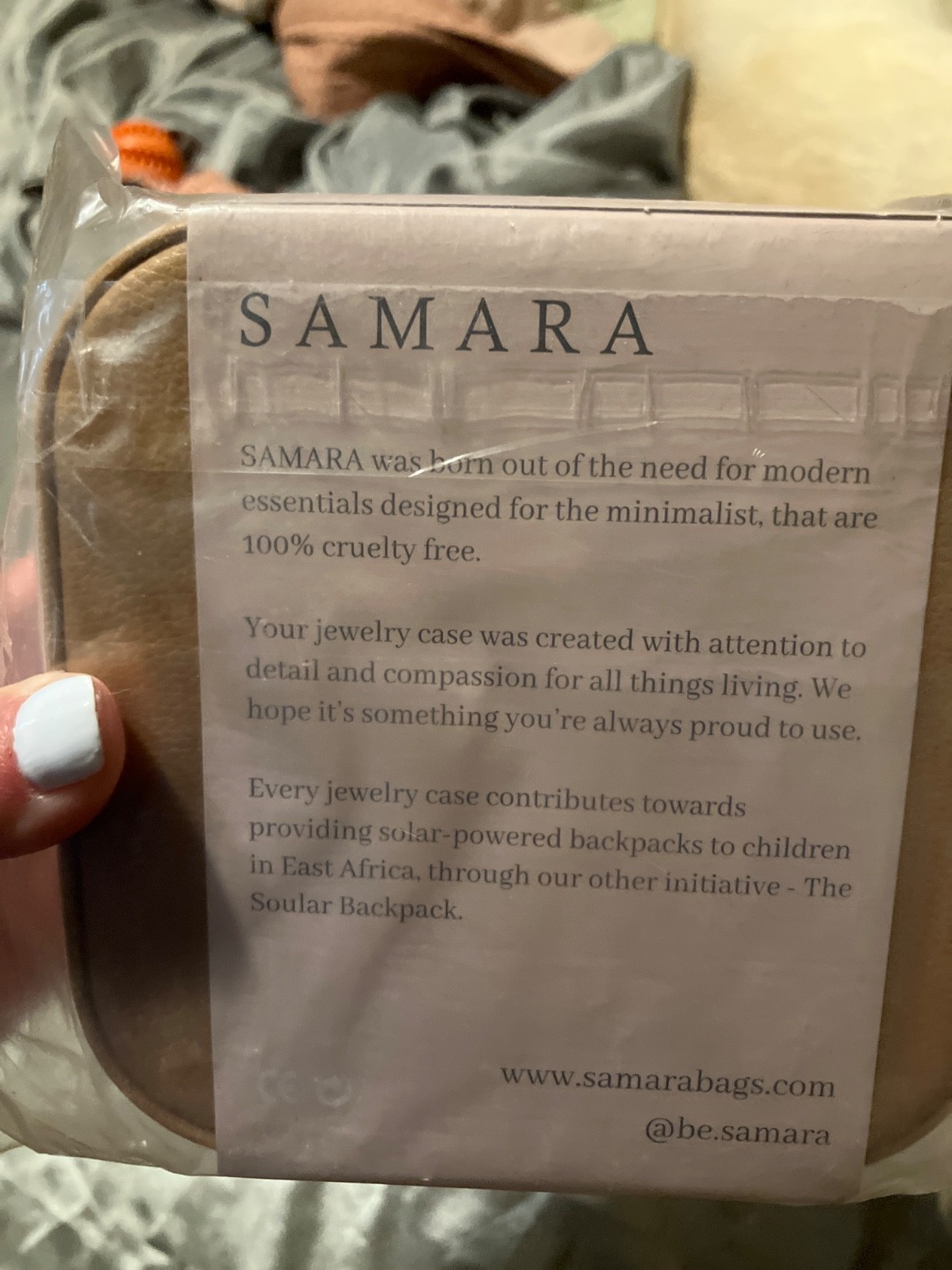 Leather And Zip Jewelry Case Samara 4.5″ Square 2.5″ Tall Travel Safe Case