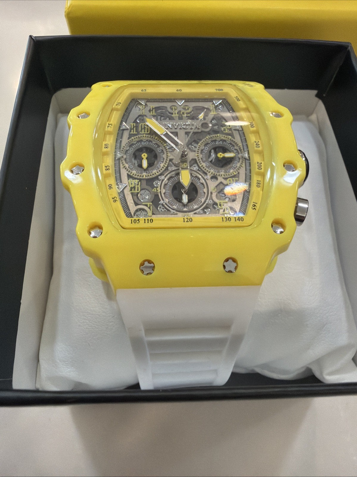 Invicta 2026 Mens Race Miami Special Edition 44mm Yellow And White New With Box
