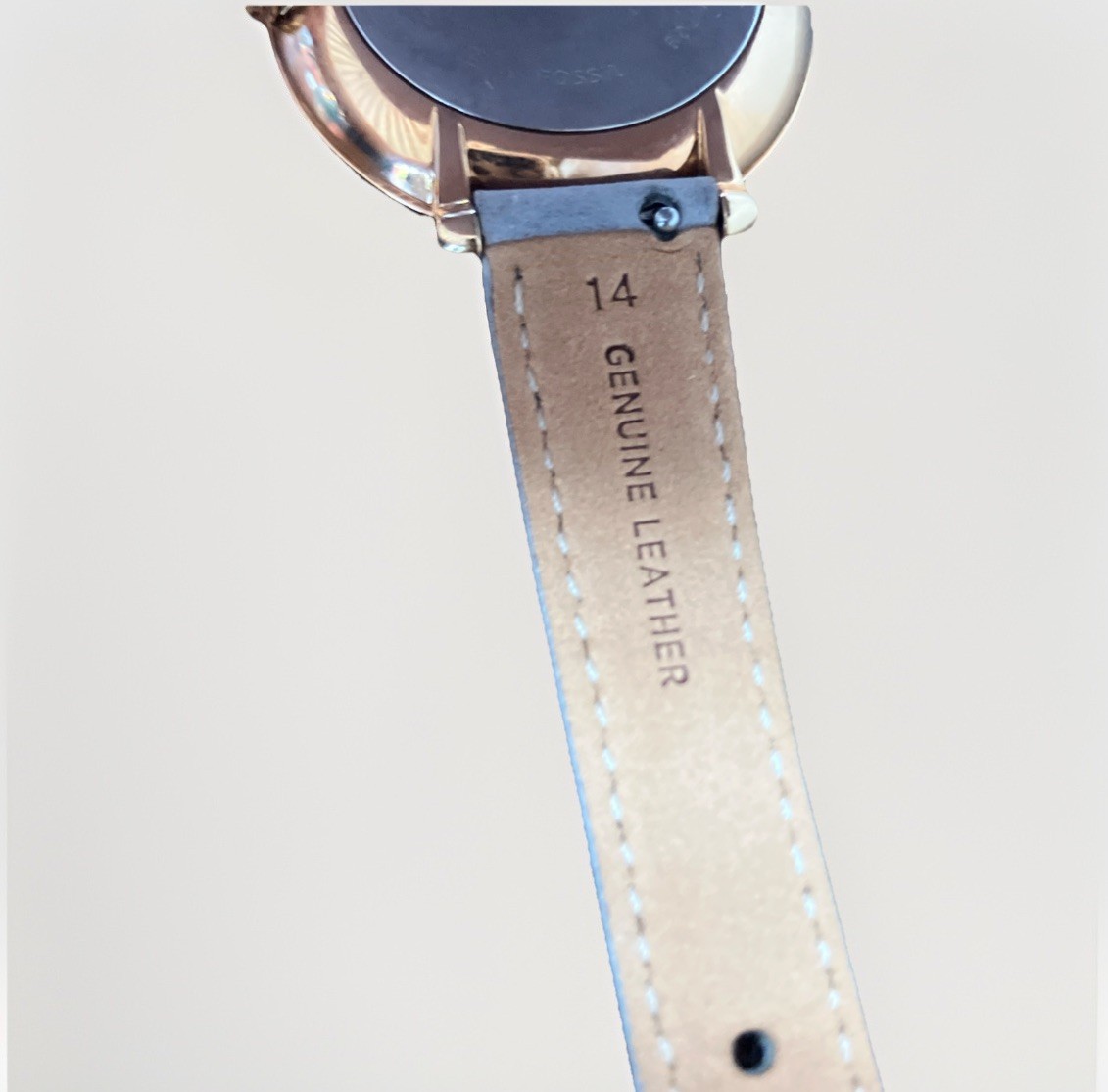Fossil Women’s Rose Gold Light Pink Jacqueline Leather Strap Watch