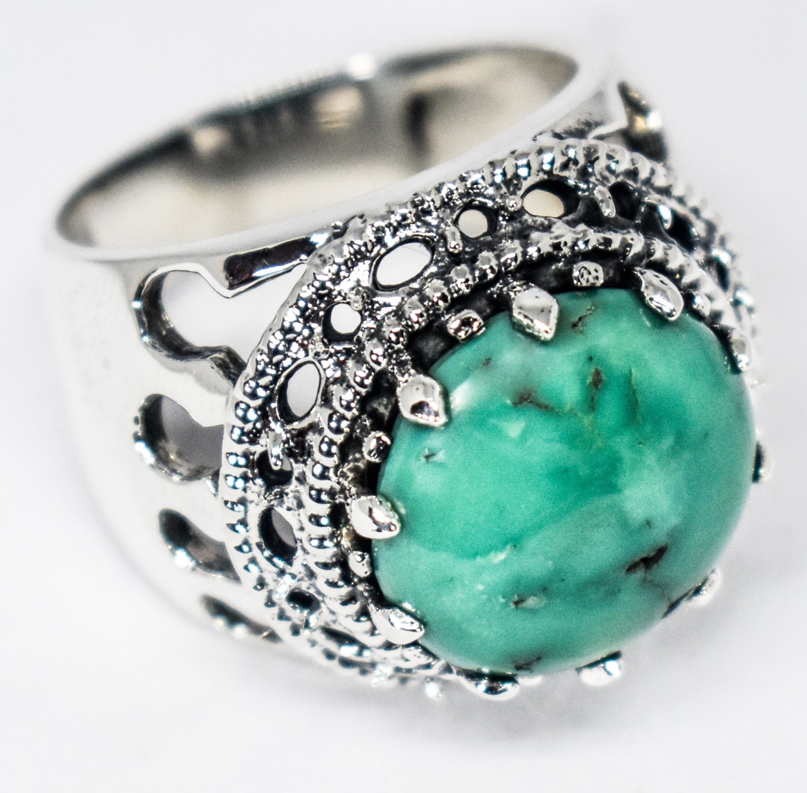 Tibetan turquoise ring 925 sterling silver ring wedding promise ring gift her